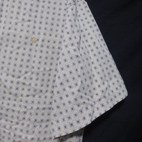 R&R CLASSICS, large 100% cotton, short sleeve button down shirt with pocket, GUC - Picture 5 of 11